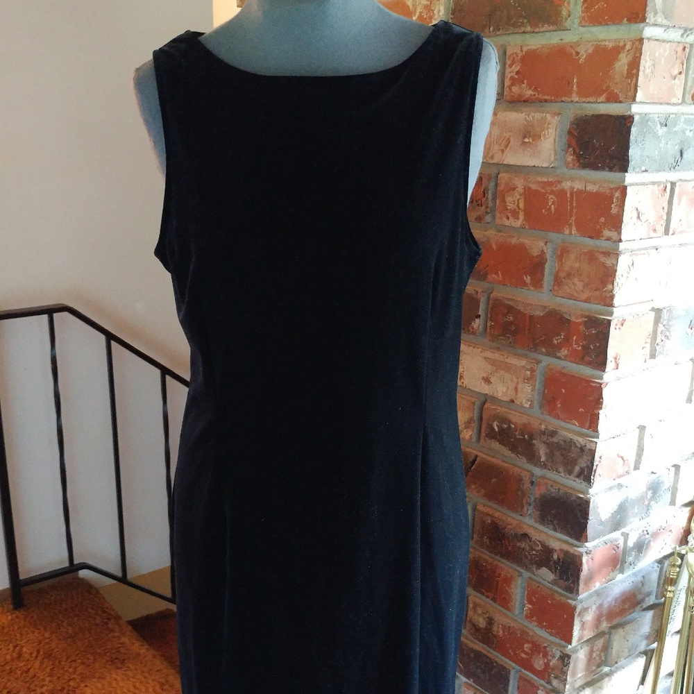 Velour "little black dress", stretchy.